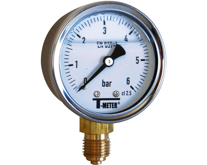 SS pressure gauge 1612 glycerine radial Ø50 1/4'' Class2,5 0/1.6bar